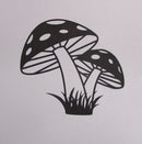 Black Cardstock Mushroom Twin with Spots