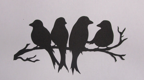 Black Cardstock Birds on a Twig Small