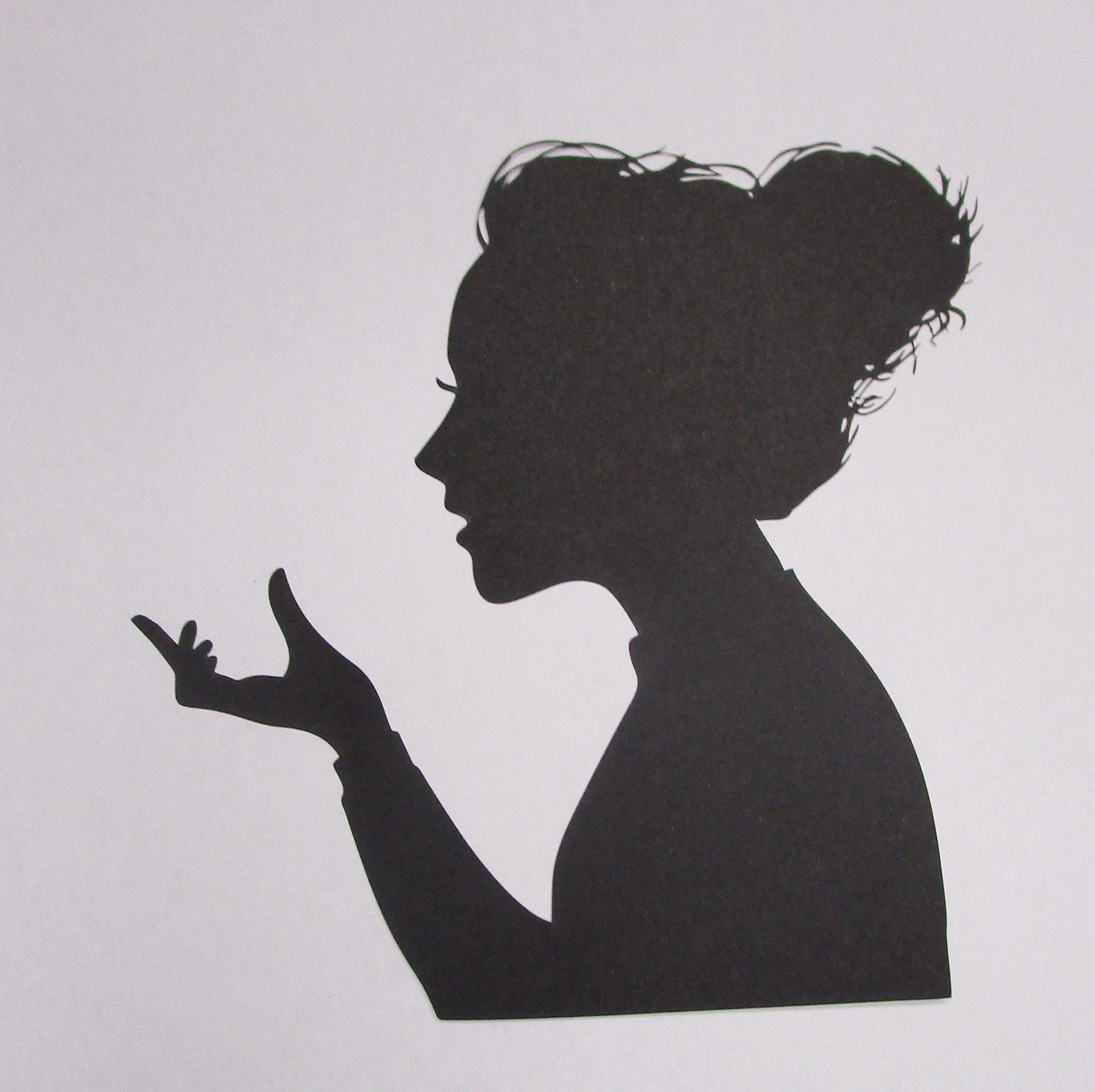 Black Cardstock Girl holding Hand Out Small