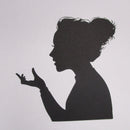 Black Cardstock Girl holding Hand Out Small