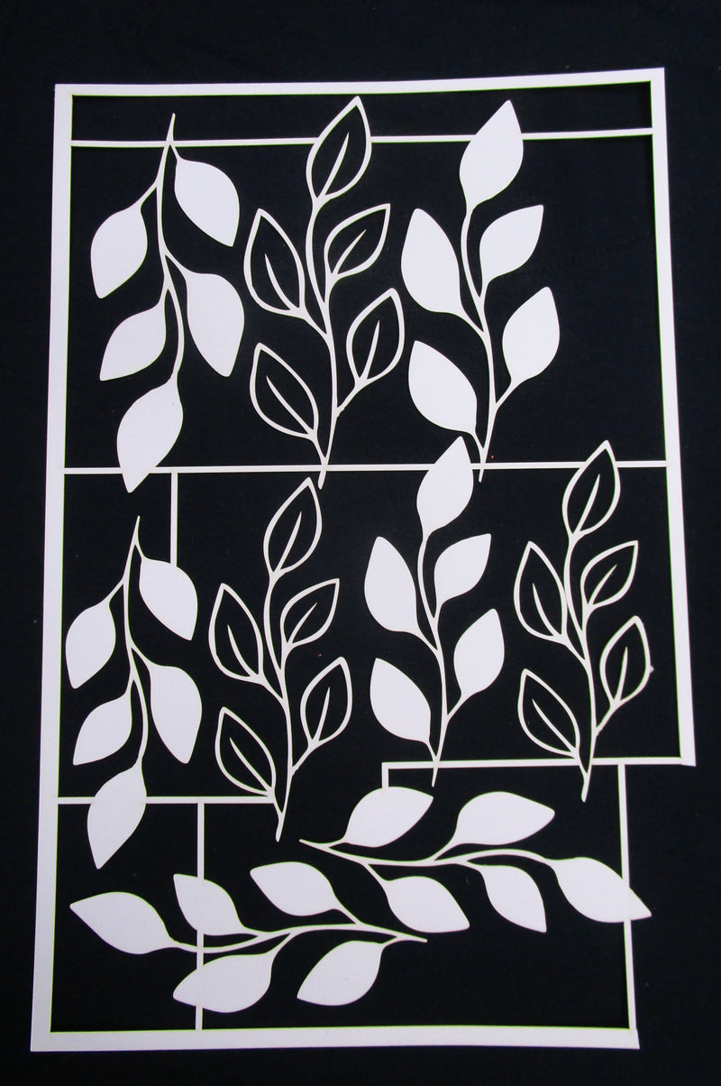 White Cardstock Leaves Stems Solid and Open Designs