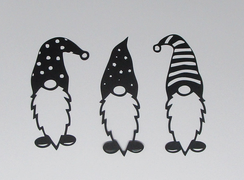 Black Cardstock Mini Gnome Set of 3