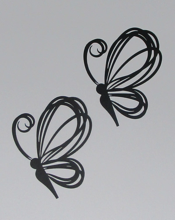 Black Cardstock Butterfly Loopy Set of 2