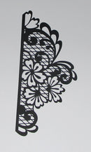 Black Cardstock Lace and Flower Side Swirl