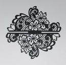 Black Cardstock Lace and Flower Side Swirl Set of 2