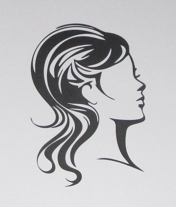 Black Cardstock Lady Side View Small