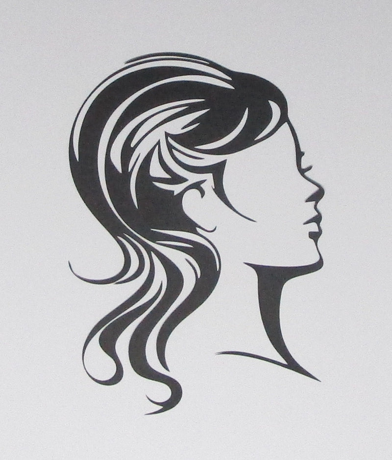 Black Cardstock Lady Side View Small