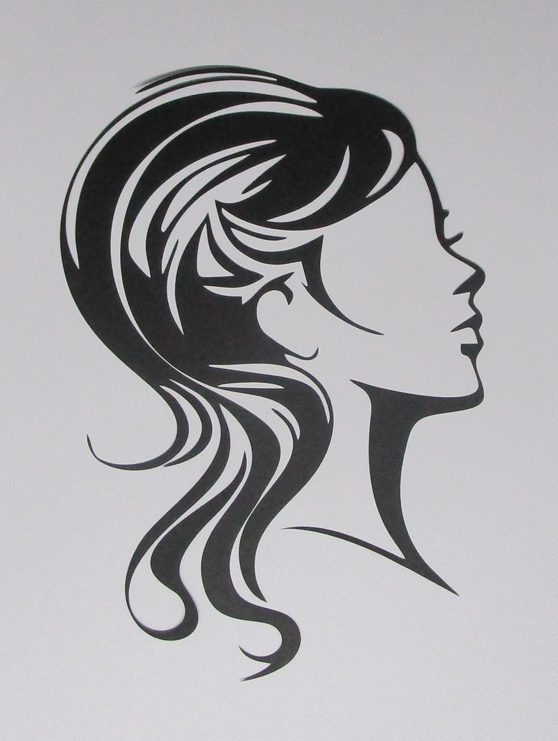 Black Cardstock Lady Side View Medium