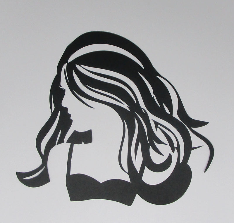 Black Cardstock Lady in Bikini Medium