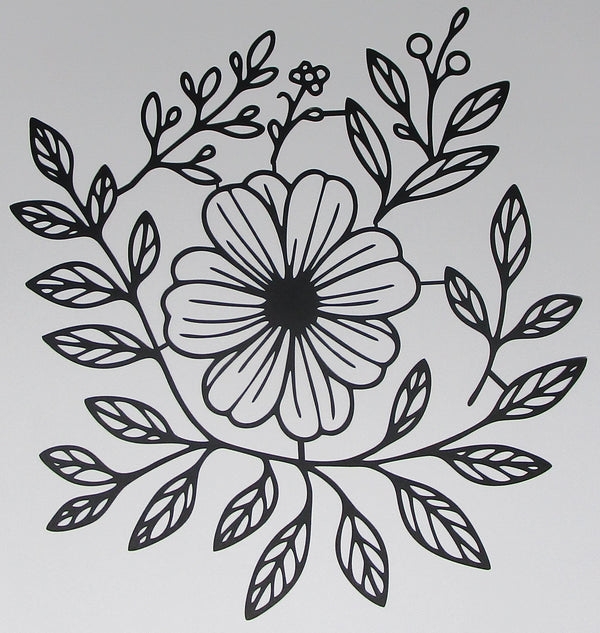 Black Cardstock Flower and Leaves Collection