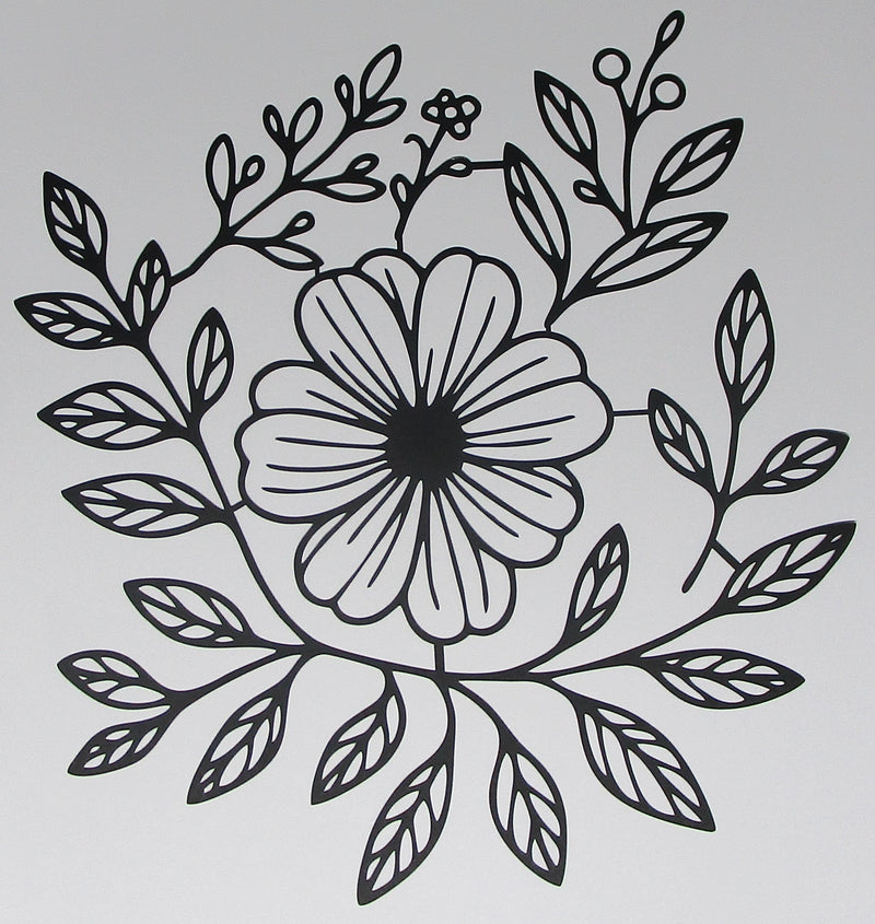 Black Cardstock Flower and Leaves Collection
