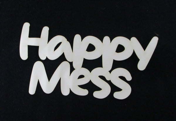 White Cardstock Word Happy Mess