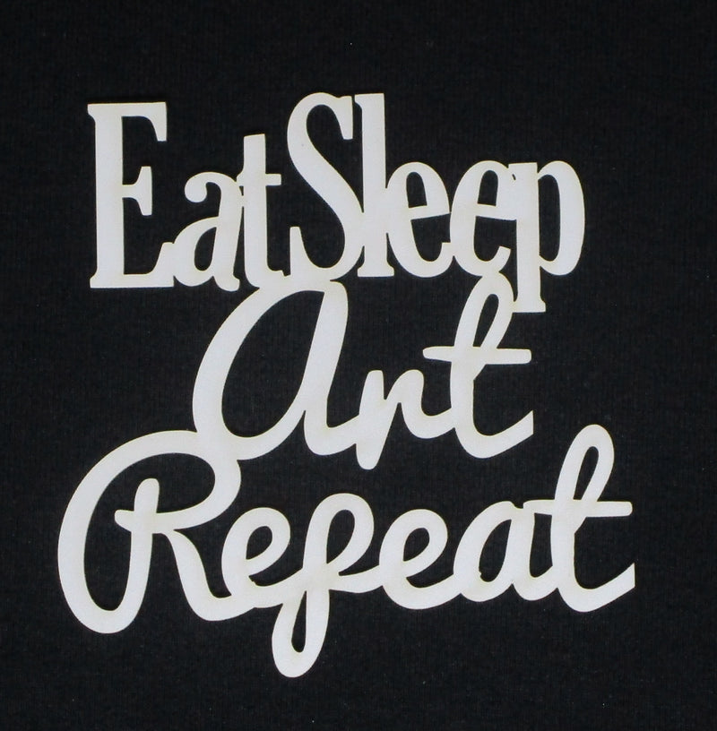 White Cardstock Word Eat Sleep Art Repeat Small