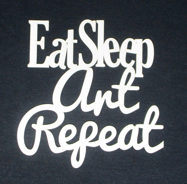 White Cardstock Word Eat Sleep Art Repeat Medium