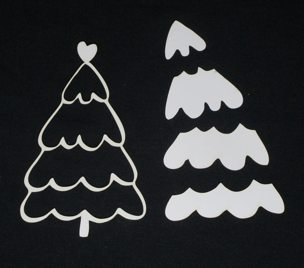White Cardstock Christmas Tree with Wavy Layers