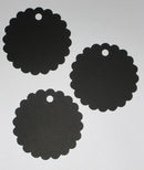 Black Cardstock Scallop Circle Tags Large