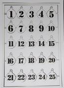 Black Cardstock Bauble Tags with Advent Count Down Numbers 1 to 25