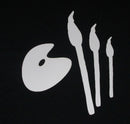 White Cardstock Paint Pallet and Paint Brushes