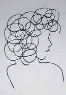 Black Cardstock Lady with Crazy Hair