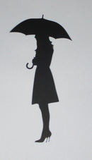 Black Cardstock Girl with Umbrella Large