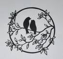 Black Cardstock Birds on Branch in Circle