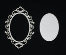 White Cardstock Decorative Oval Frame (Oopsie Piece)