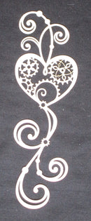 White Cardstock Heart Swirls with Cogs