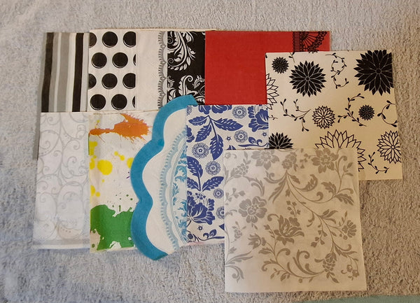 Assorted Paper Napkins (Pack of 10) Mixed Designs