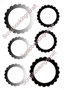 Acetate Transparency Circle Scallop Frames Gradient