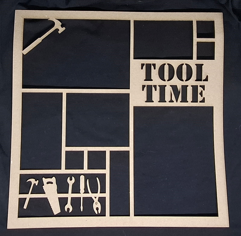 Chipboard Frame Tool Time with Tools