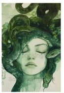 Rice collage Paper Coloured Fantasy Face Snakes in my Hair