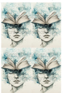 Acetate Transparency Coloured Fantasy Face Book Nerd