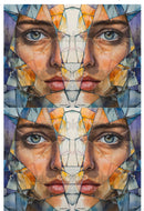 Rice Collage Paper Coloured Fantasy Face Shattered Lady