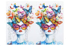 Acetate Transparency Coloured Fantasy Face Lady and Butterfly's