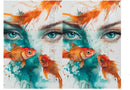 Acetate Transparency Coloured Fantasy Face Gold Fish Friends