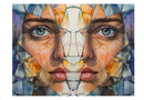 Rice Collage Paper Coloured Fantasy Face Shattered Lady