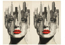 Acetate Transparency Coloured Fantasy Face Lady in the City