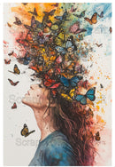 Acetate Transparency Coloured Fantasy Face Butterfly's Everywhere (side view)