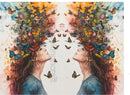 Rice Collage Paper Fantasy Face Butterfly's Everywhere (side view)