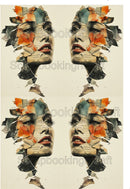 Acetate Transparency Coloured Fantasy Face Autumn Collage