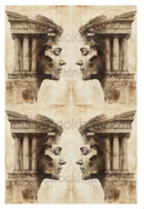 Acetate Transparency Coloured Fantasy Face Old Buildings Ruins
