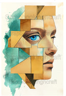 Rice Collage Paper Coloured Fantasy Face Falling to Pieces