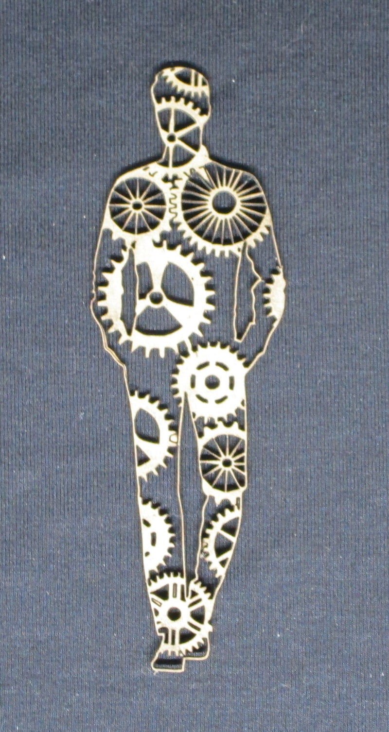 Chipboard Man with Cogs Small