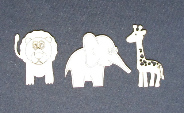 Chipboard Lion Elephant Giraffe Baby Animals Small