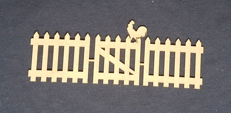 Chipboard Fence Gate and Rooster