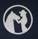 Chipboard Horse and Girl in Circle