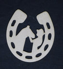 Chipboard Horse and Girl in Horse Shoe