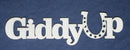 Chipboard Word Giddyup with Horseshoe (Horse)