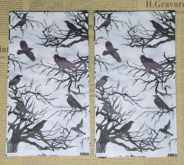 Paper Napkins (Pack of 2) Black Crows on Branches