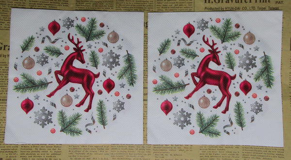 Paper Napkins (Pack of 2) Red Deer Ornaments Pine Tree's Snow Flakes